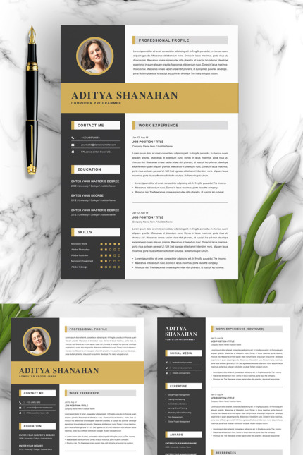 Template #82433 Page Resume Webdesign Template - Logo template Preview