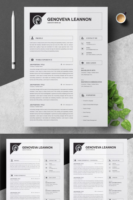 Template #82447 Page Resume Webdesign Template - Logo template Preview