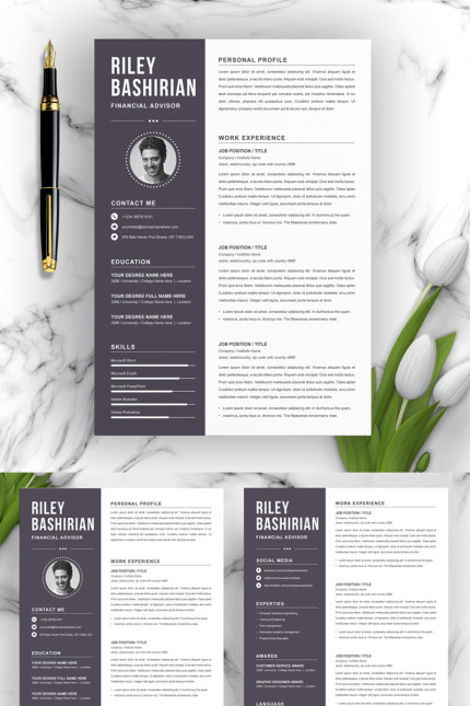 Template #82490 Page Resume Webdesign Template - Logo template Preview