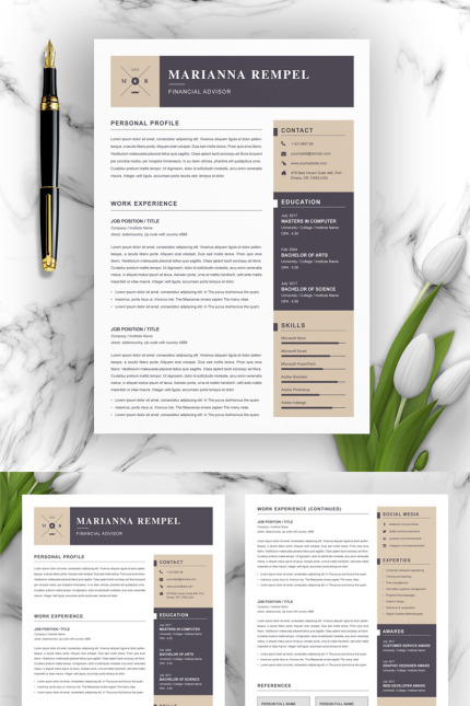 Template #82492 Page Resume Webdesign Template - Logo template Preview