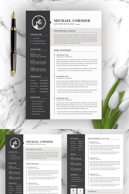 Template #82495 Page Resume Webdesign Template - Logo template Preview