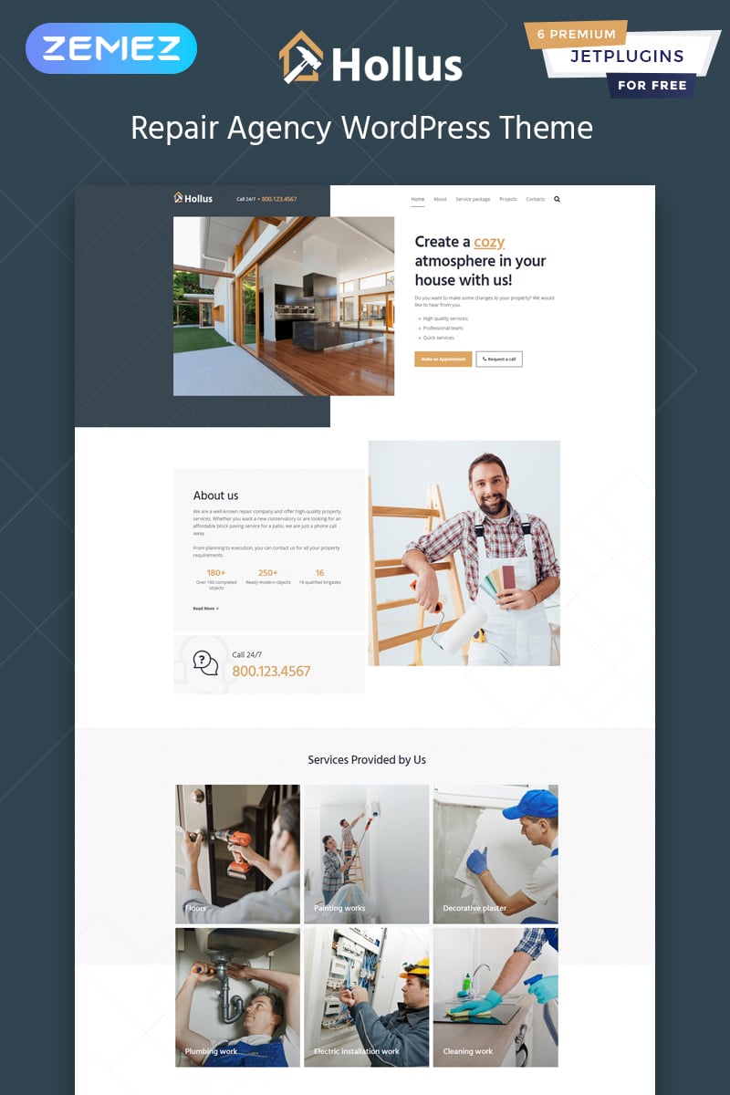 Hollus - Repair Services Multipurpose Modern Elementor WordPress Theme