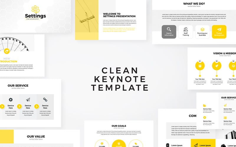 Settings Modern Clean Business - Keynote template Keynote Template