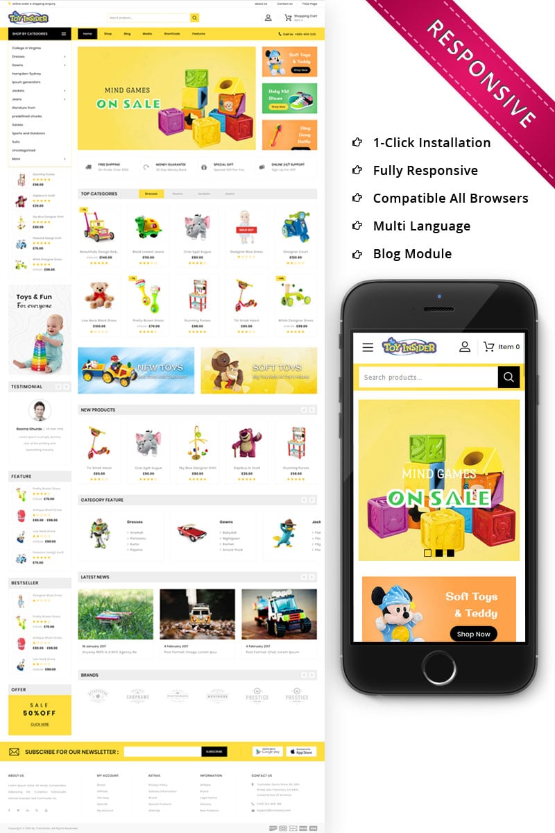 Tema WooCommerce "Toyinsider - The Kids PlayStore" #82462
