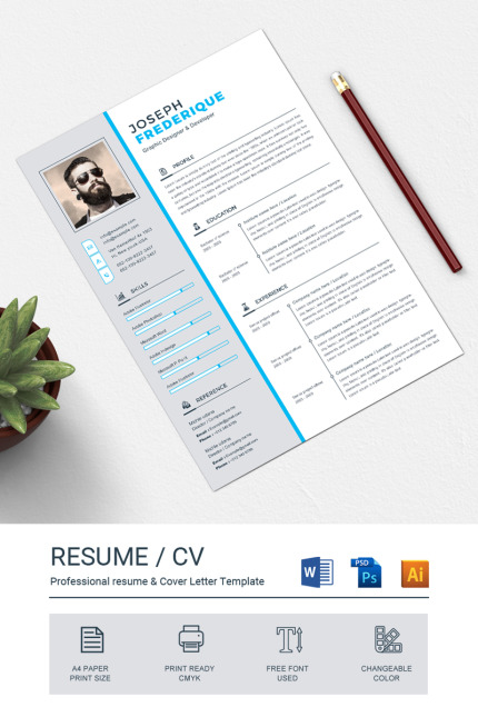 Template #82511 Clean Resume Webdesign Template - Logo template Preview