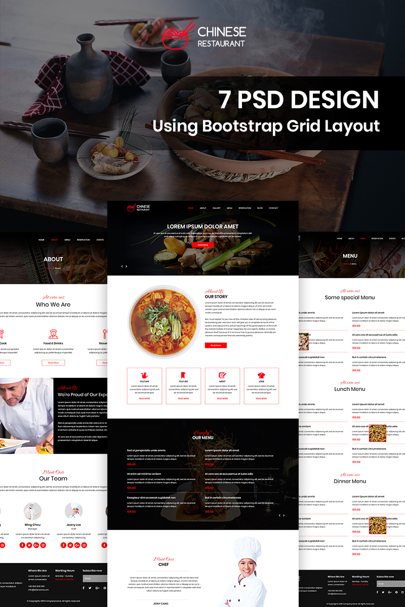 "Chinese Restaurant - Chinese Restaurant" PSD模板 #82599 - 截图