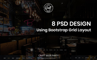 Craft Beer - Beer Pub PSD Template