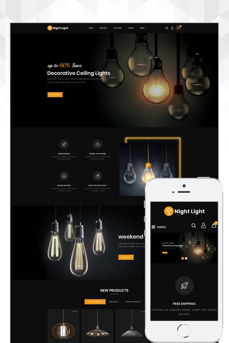 Lighting Store OpenCart Template