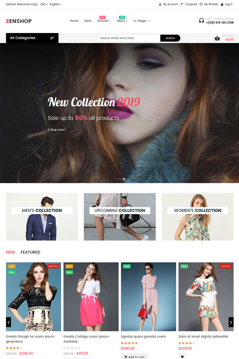 Zenshop - Premium Multipurpose Template ZenCart №82513 - captura de tela