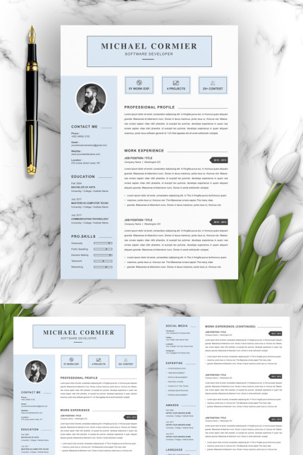 Template #82601 Page Resume Webdesign Template - Logo template Preview