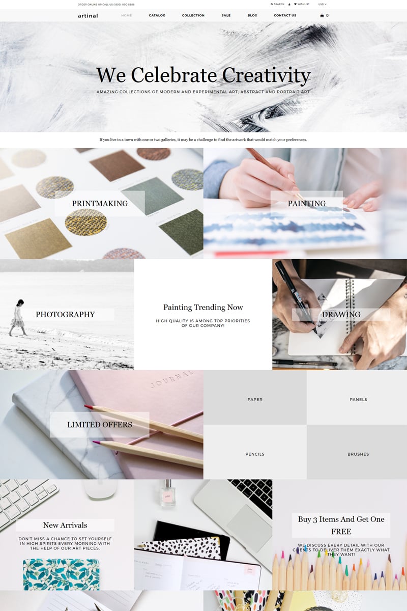 Artinal - Art Store Multipage Creative Shopify Theme