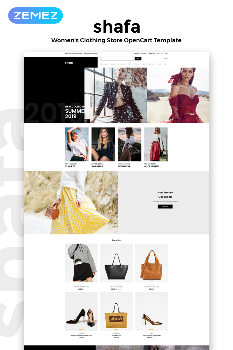 OpenCart Vorlage namens "Shafa - Fashion Store Multipage Modern" #82641