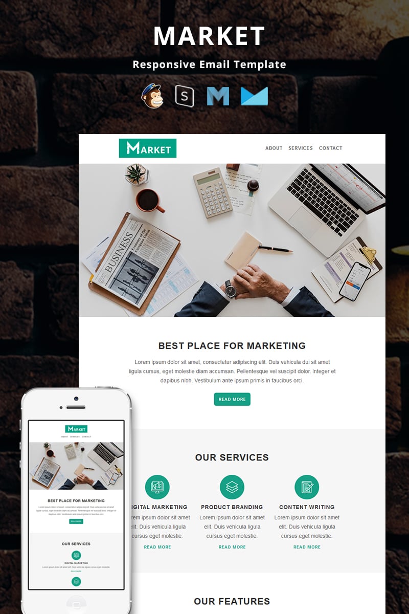 Responsive Market - Corporate Responsive Email Haber Bülteni #82654 - Ekran resmi
