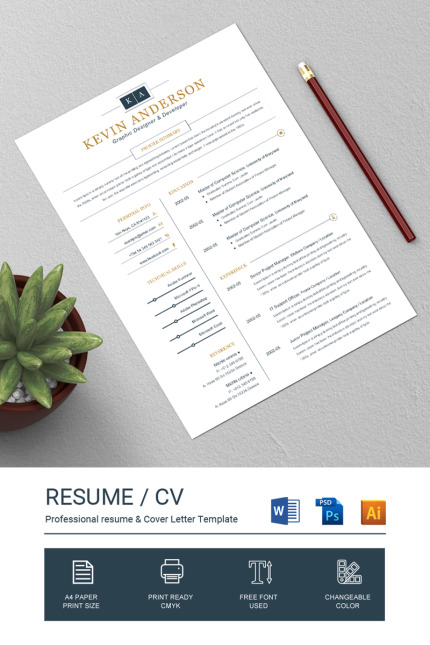 Template #82728 Clean Resume Webdesign Template - Logo template Preview