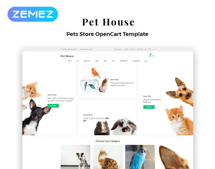 Pet House - Pet Shop eCommerce Modern OpenCart Template