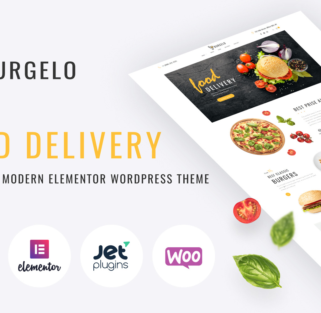Burgelo - Food Delivery ECommerce Modern Elementor WooCommerce Theme #82722
