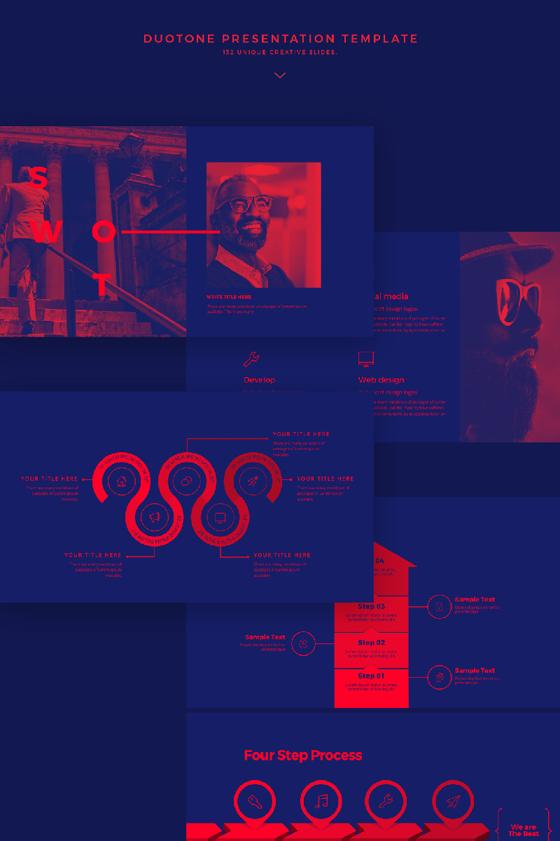Prémium Duotone PowerPoint sablon 82773 - képernyőkép