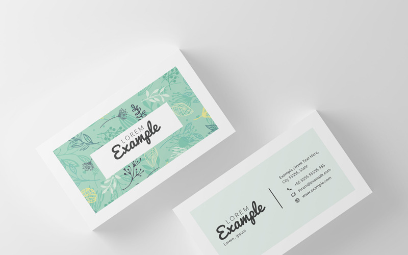 Watercolor Nature Business Card - Corporate Identity Template