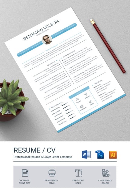 Template #82850 Clean Resume Webdesign Template - Logo template Preview