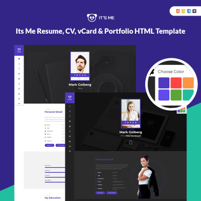 Its Me Resume, CV, vCard & Portfolio Templates de Landing Page №82851