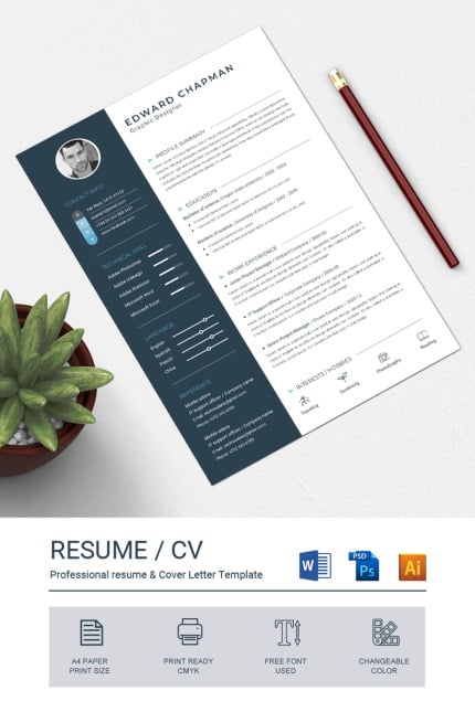 Template #82852 Clean Resume Webdesign Template - Logo template Preview