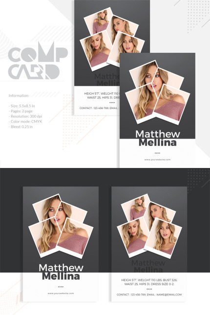 Template #82854 Comp Card Webdesign Template - Logo template Preview