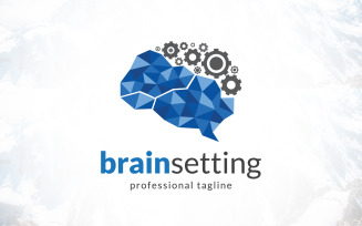 Artificial Intelligence Brain Setting Logo Design