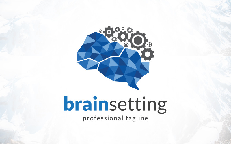 Artificial Intelligence Brain Setting Logo Design Logo Template