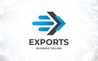 Letter E Delivery Logistic Fast Speed Business Exports Logo