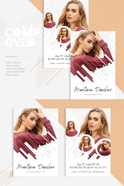 Template #82948 Model Card Webdesign Template - Logo template Preview