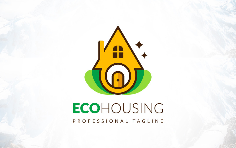 Creative Eco Housing Landscaping Gardening Logo Logo Template