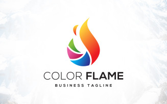 Fire Colorful Flame Logo Design