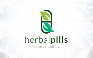 Natural Drug Herbal Pills Medicine Logo