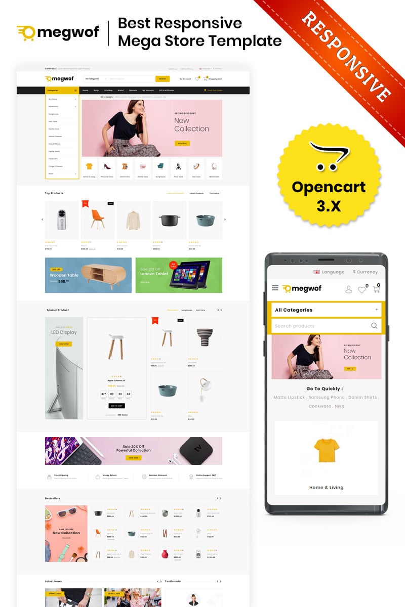 Responsive Megwof - The Mega Store Opencart #82957