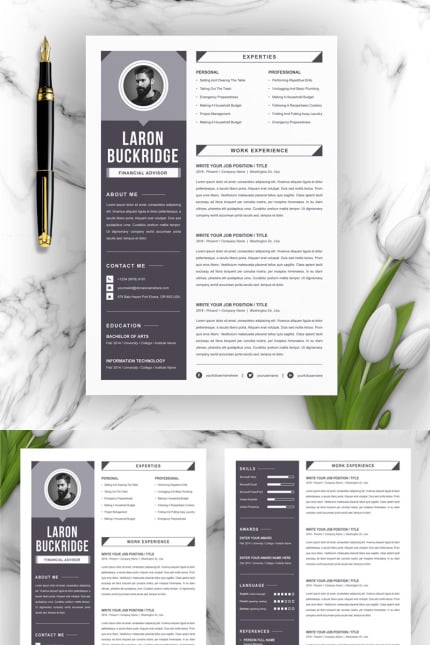 Template #83018 Page Resume Webdesign Template - Logo template Preview
