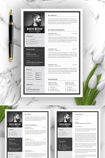 Template #83023 Page Resume Webdesign Template - Logo template Preview