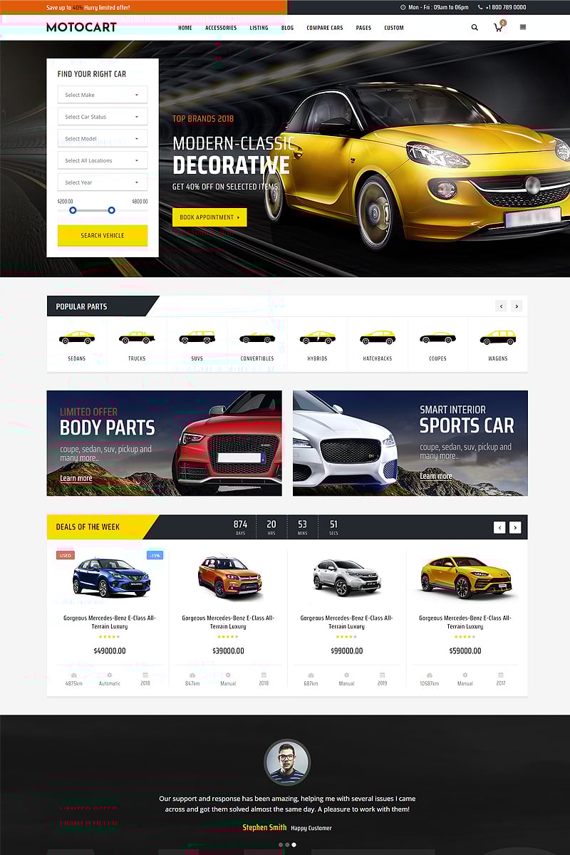 "Motocart - Car Dealer" modèle web adaptatif #83054