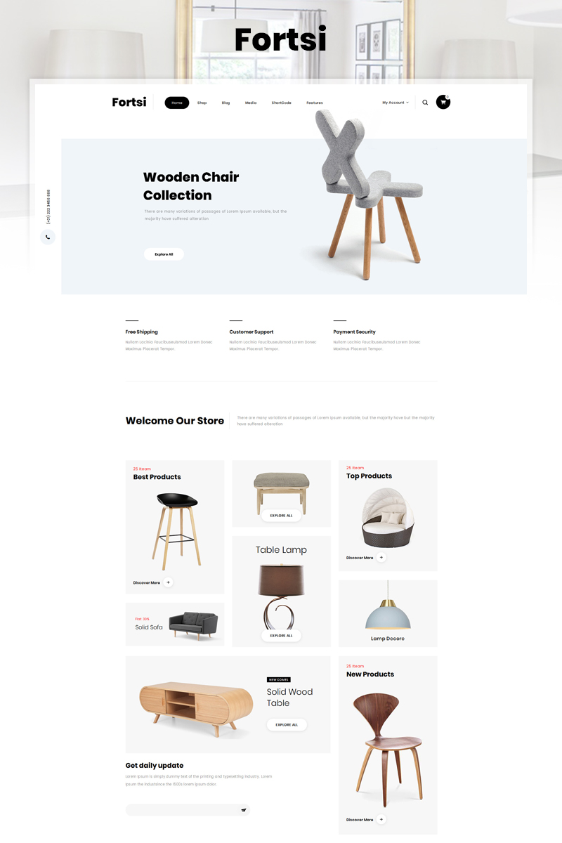 Reszponzív Fortsi - Furniture Store WooCommerce sablon 83056 - képernyőkép