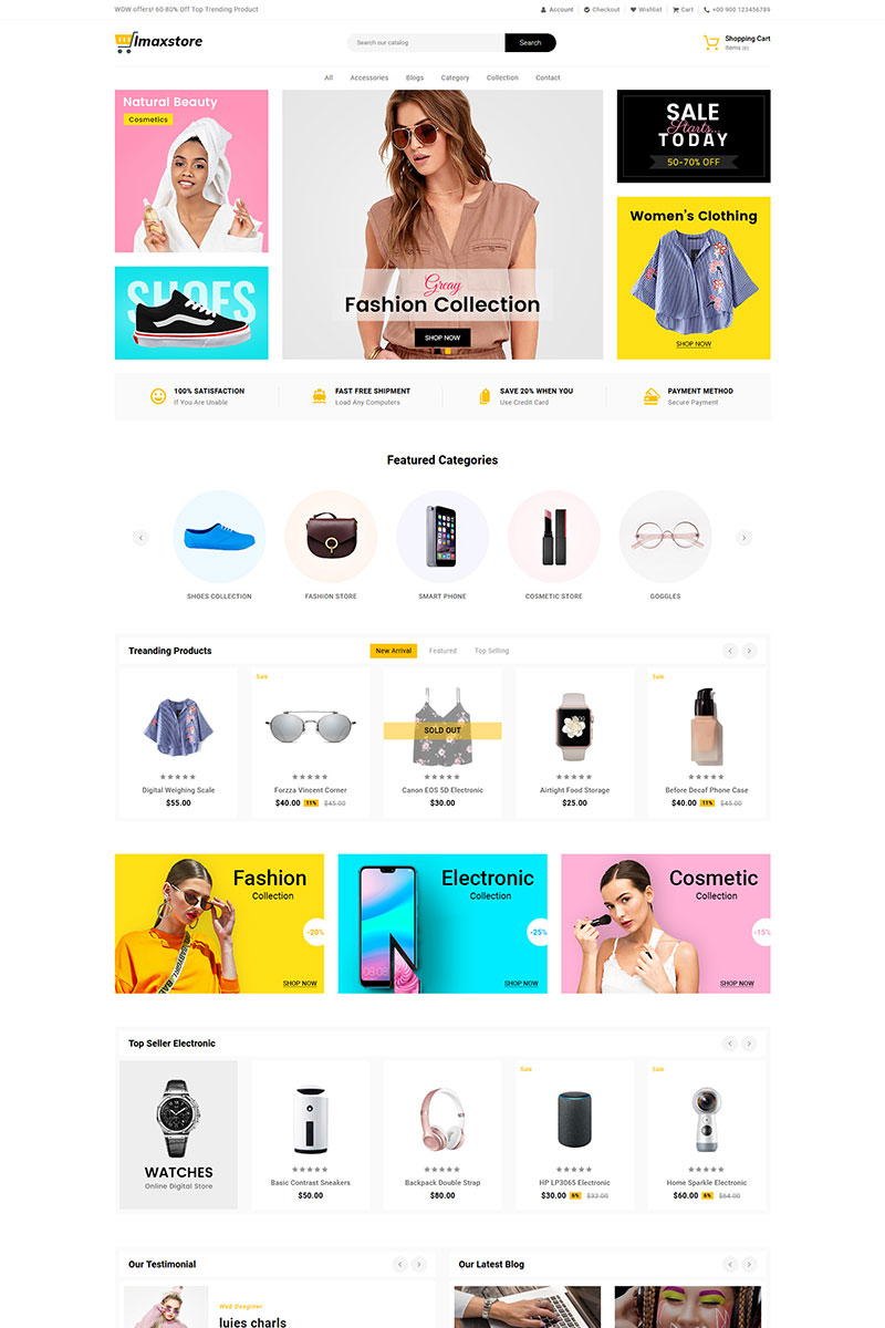 Imax универсальный магазин shopify тема - Fashion Store - Shopify ...