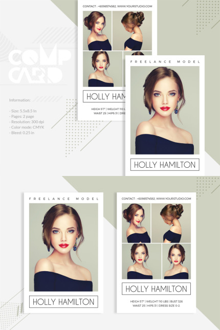 Template #83225 Comp Card Webdesign Template - Logo template Preview