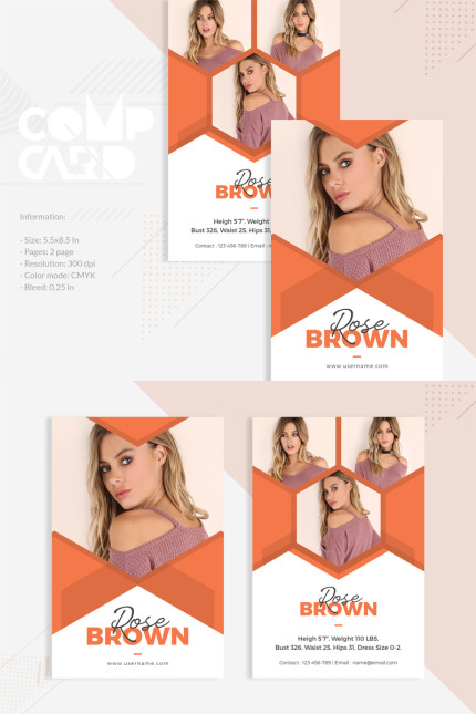 Template #83229 Comp Card Webdesign Template - Logo template Preview