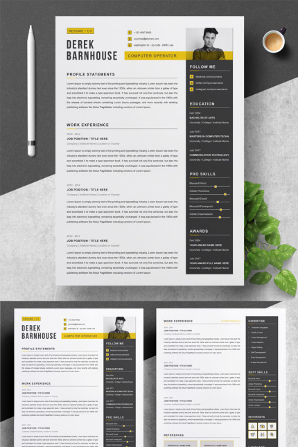 Template #83250 Page Resume Webdesign Template - Logo template Preview