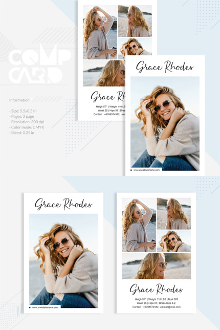 Template #83263 Comp Card Webdesign Template - Logo template Preview