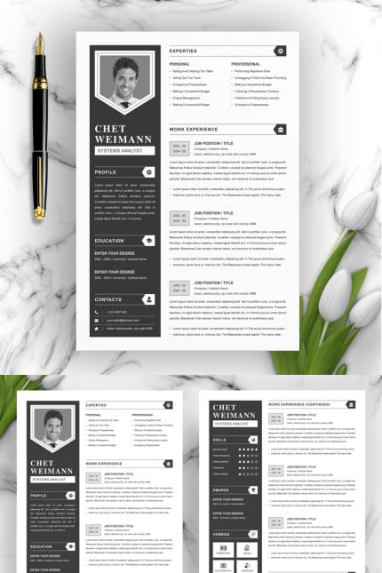 Template #83266 Page Resume Webdesign Template - Logo template Preview