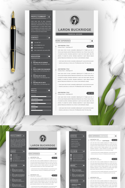 Template #83289 Page Resume Webdesign Template - Logo template Preview