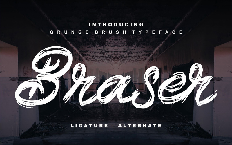 Braser | Grunge Brush Typeface Font