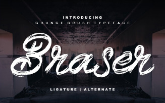 Braser | Grunge Brush Typeface Font