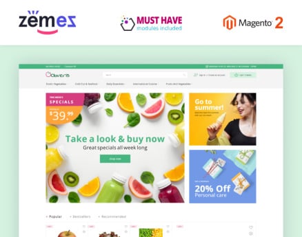 Obveris - Clean Grocery eCommerce Store Magento Theme