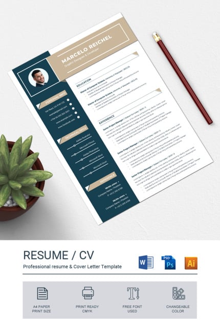 Template #83344 Clean Resume Webdesign Template - Logo template Preview