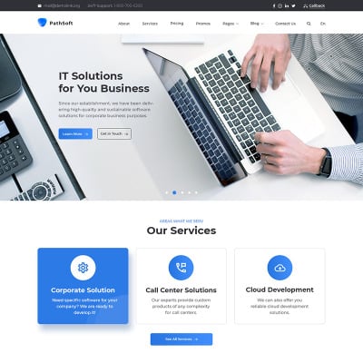 Modello Siti Web Responsive #83414 "PathSoft - IT Solutions for Your Business Services" #83414